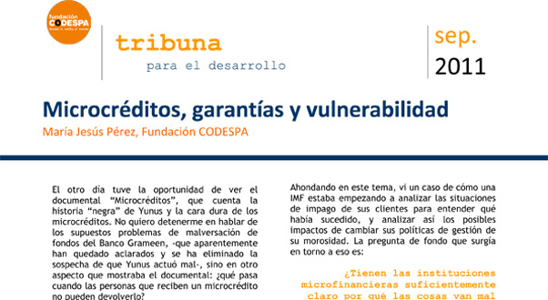 Microcréditos, garantías y vulnerabilidad