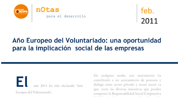 Año Europeo del Voluntariado: una oportunidad para la implicación social de las empresas